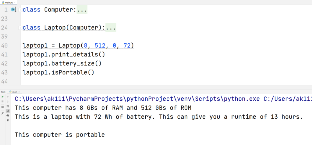 Python attributes method child class