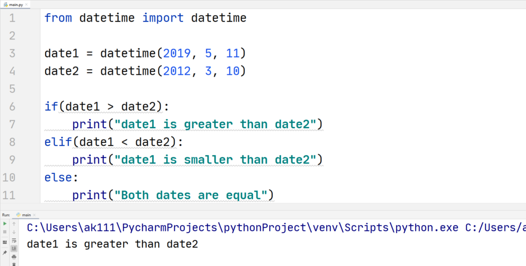 Python compare dates