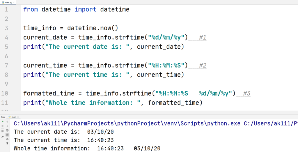 Python datetime strftime