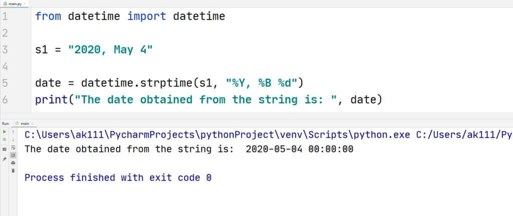 Python datetime strptime