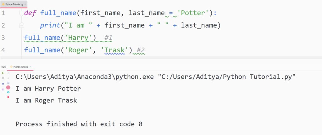 Python default values in parameters