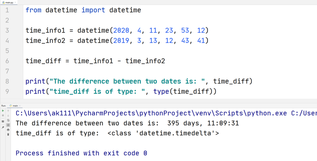 Python difference between dates