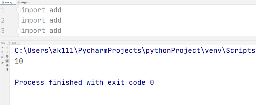 Python import main code