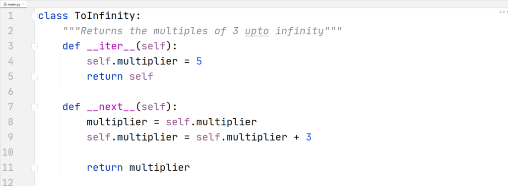 Python infinite iteration