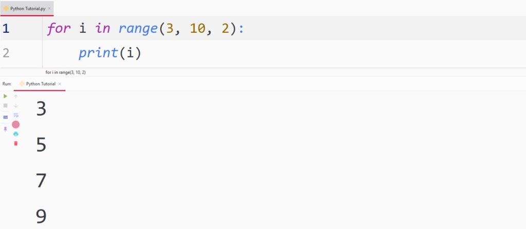 Python range custom increment