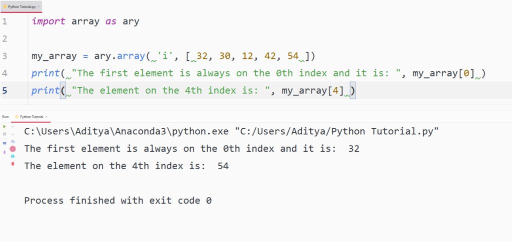 python access elements using index