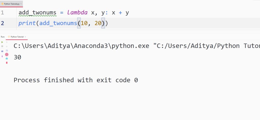 python lambda multiple arguments