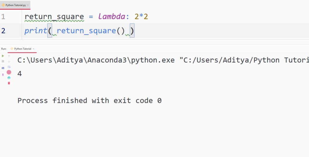 python lambda no arguments