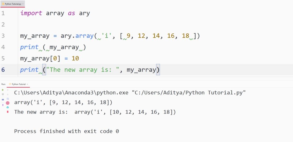 python update change element value