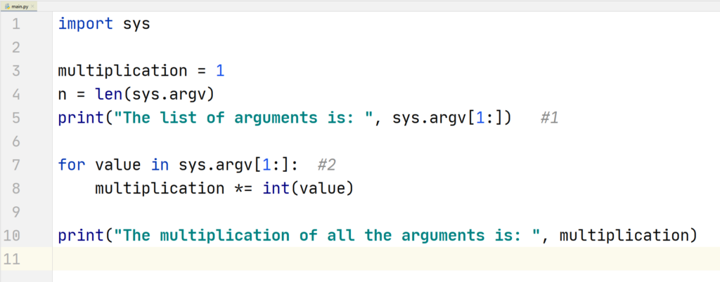 Python Command Line arguments sys module example