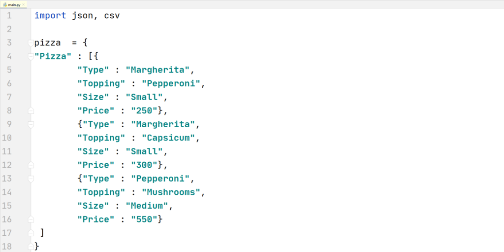 Python Json - Json to Csv-creating data