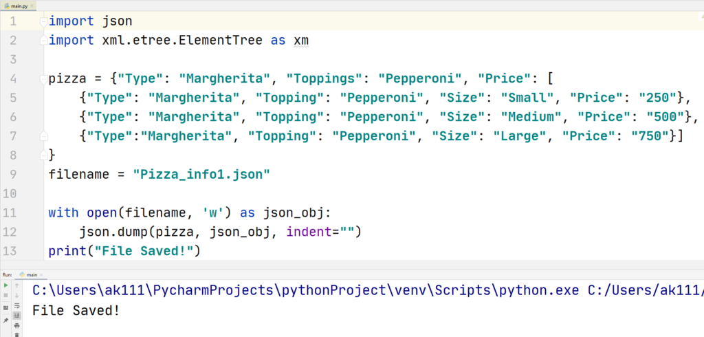 Python Json - Json to XML