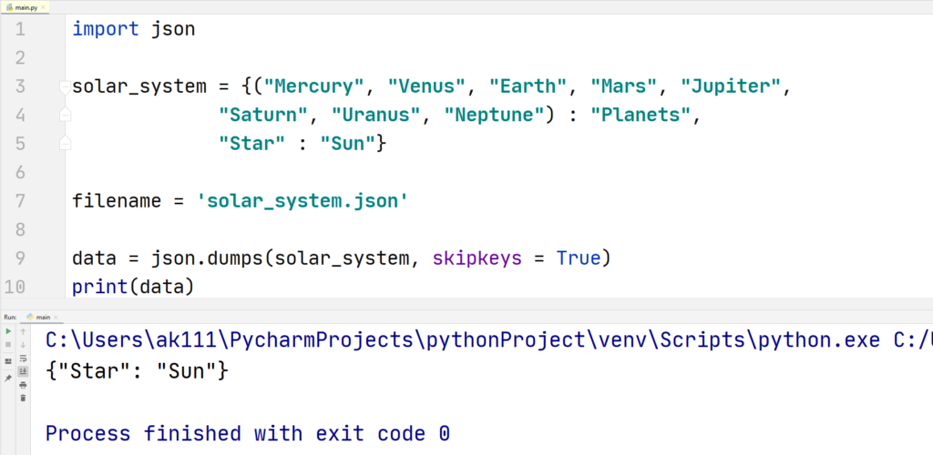 Python Json non standard keys