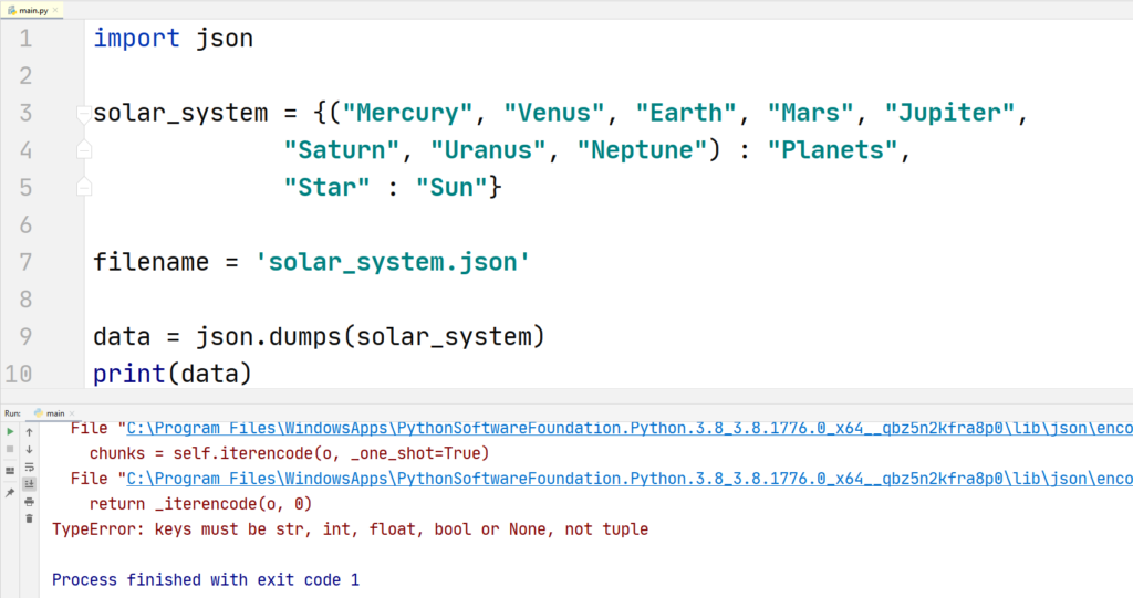 Python Json non standard keys