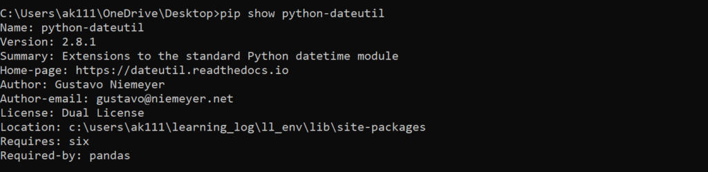 Python PIP - Package Information