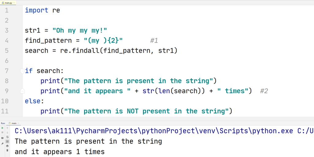 Python RegEx - MetaCharacters(example 1)