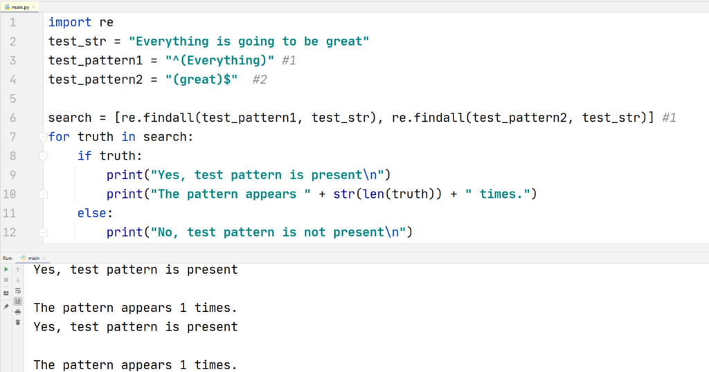 Python RegEx-Metacharcters-Example 3