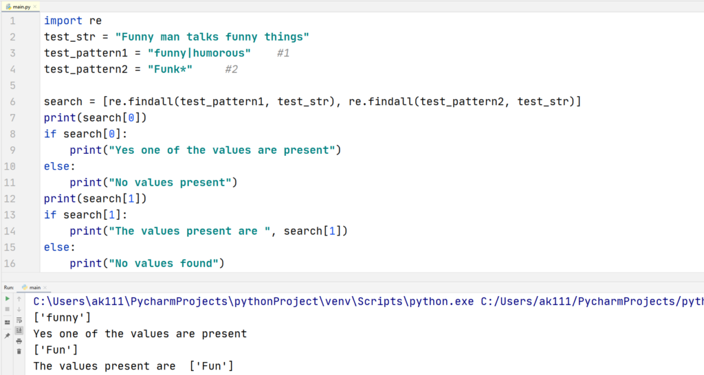 Python RegEx - Metacharcters - Example 3(example 5)