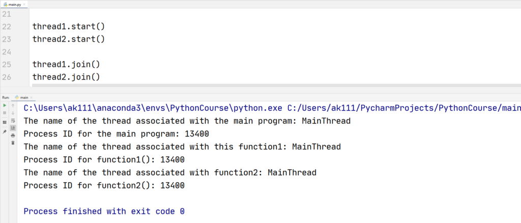 Python Multithreading - Python Multithreading Example Output