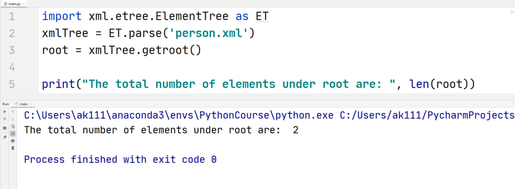 Python XML - ElementTree for XML files - Counting Elements