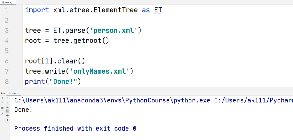 Python XML - ElementTree for XML files - Deleting Elements - 2