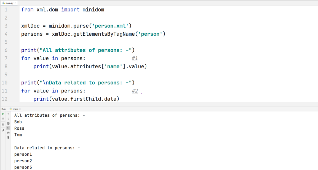 Python XML - Minidom for XML files - 2