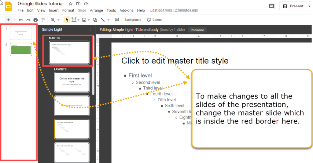 Google slides edit master slide change all slides