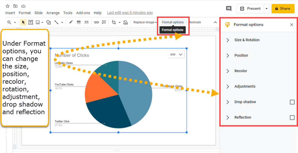 Google slides image format options