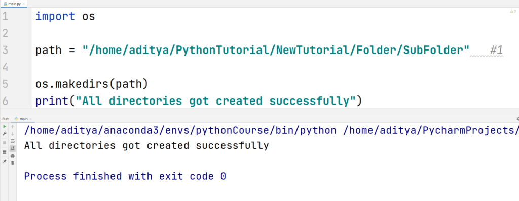 Python - makedirs() method