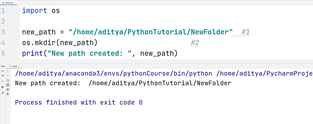 Python Create Directory - mkdir() method