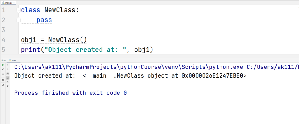 Python Create Object example 4