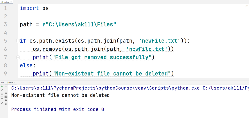 Python Delete File-handling error