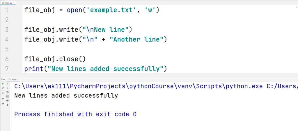 Python File Write Line by Line