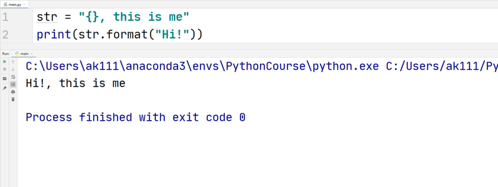 Python String Formatting - Python format() method - 1