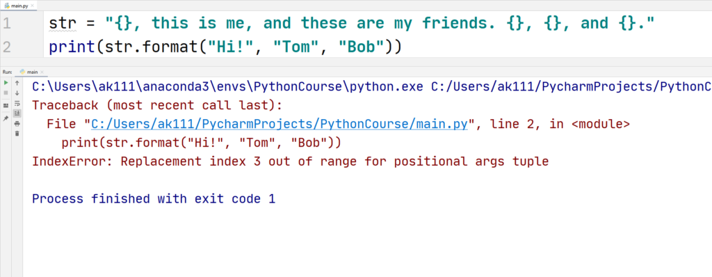 Python String Formatting - Python format() method - Multiple Arguments - 2