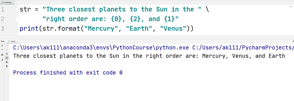 Python String Formatting - Python format() method - Positional Placeholders