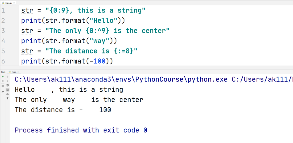 Python String Formatting - Python format() method - Spaces and Padding