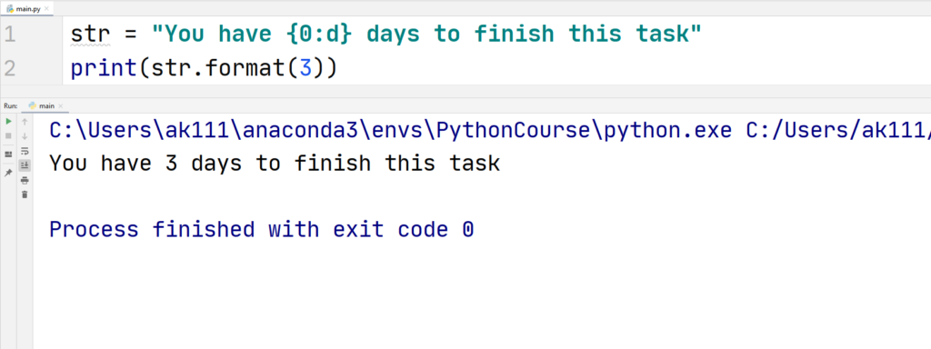 Python String Formatting - Python format() method - Substitution Type