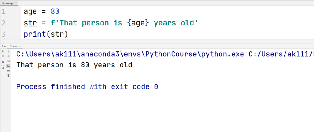 Python String Formatting - f-string method - 1