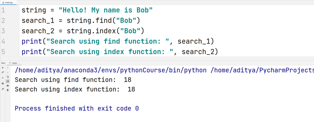 Python String Functions - find() and index() - 1