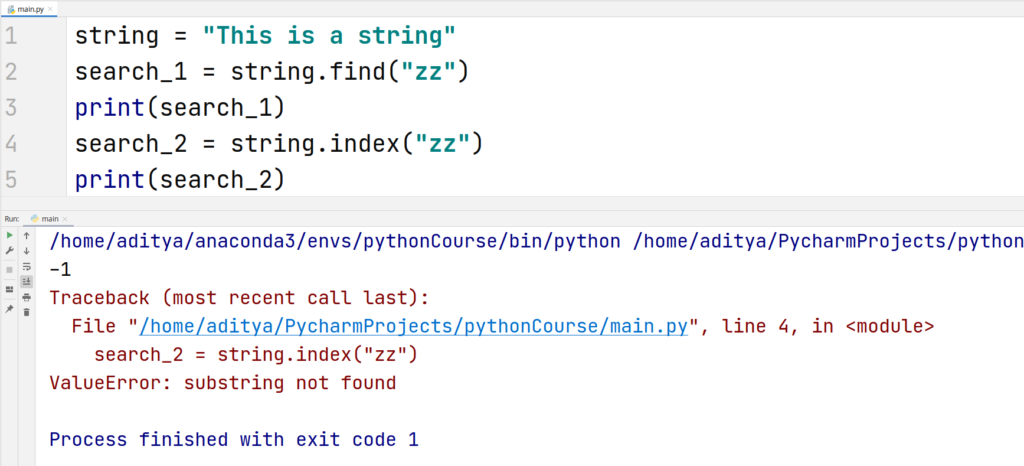 Python String Functions - find() and index() - 2