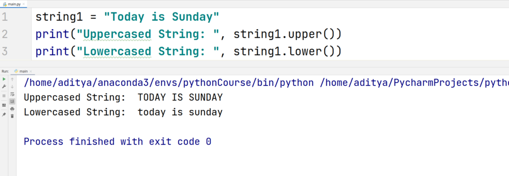 Python String Functions - lower() and upper()