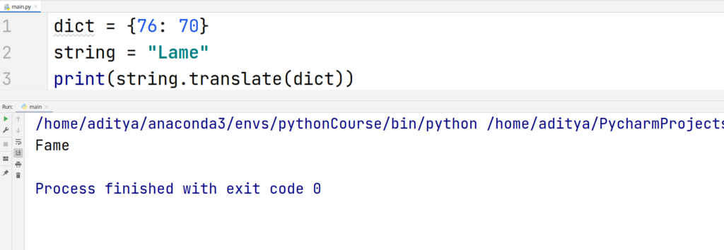 Python String Functions - translate()