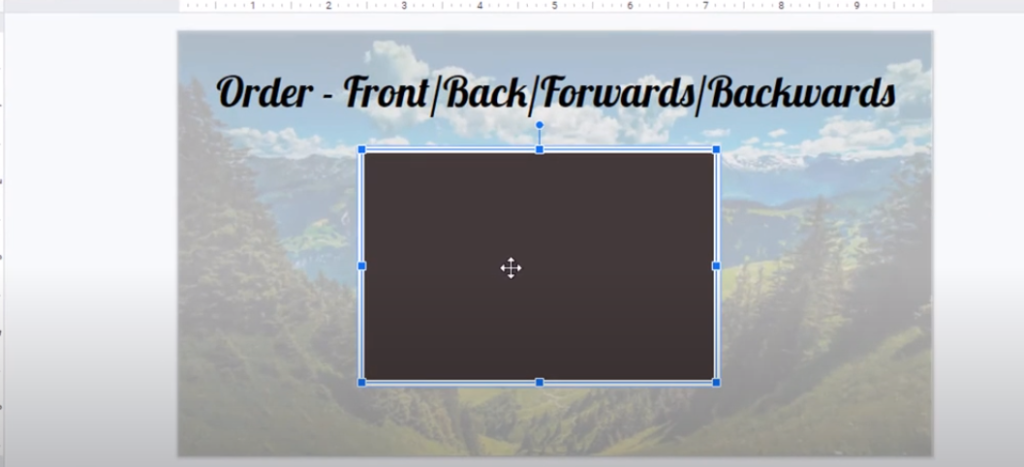 google slides bring front completely