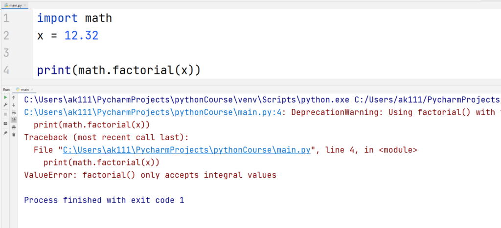 Python Math Functions - factorial()2