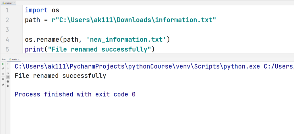 Python OS Module - rename()