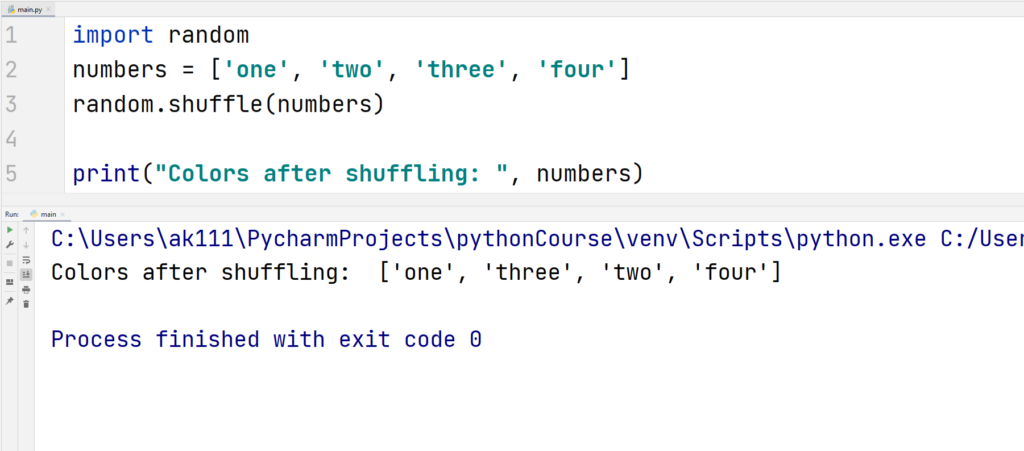 Python Random Module2 - Random operations on set of elements