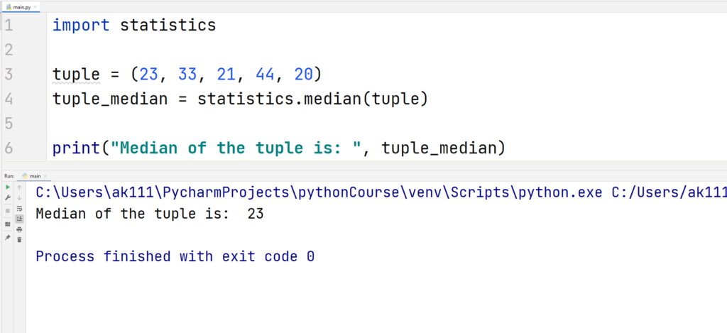 Python Statistics Module -median()