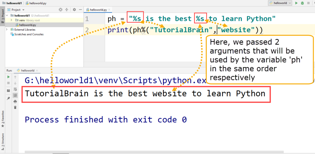 Python placeholder multiple placeholders